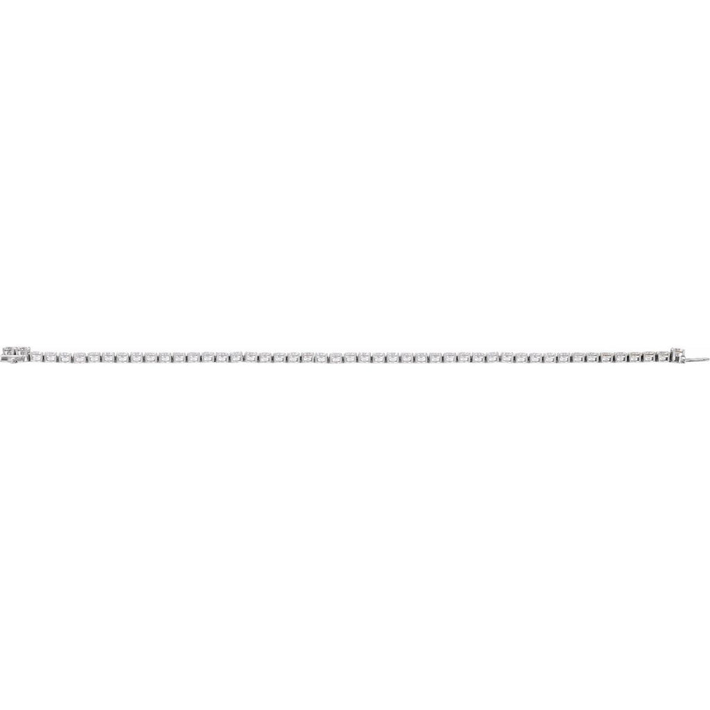 7 CTW Lab-Grown Diamond Low Profile Line Bracelet in 14k white gold