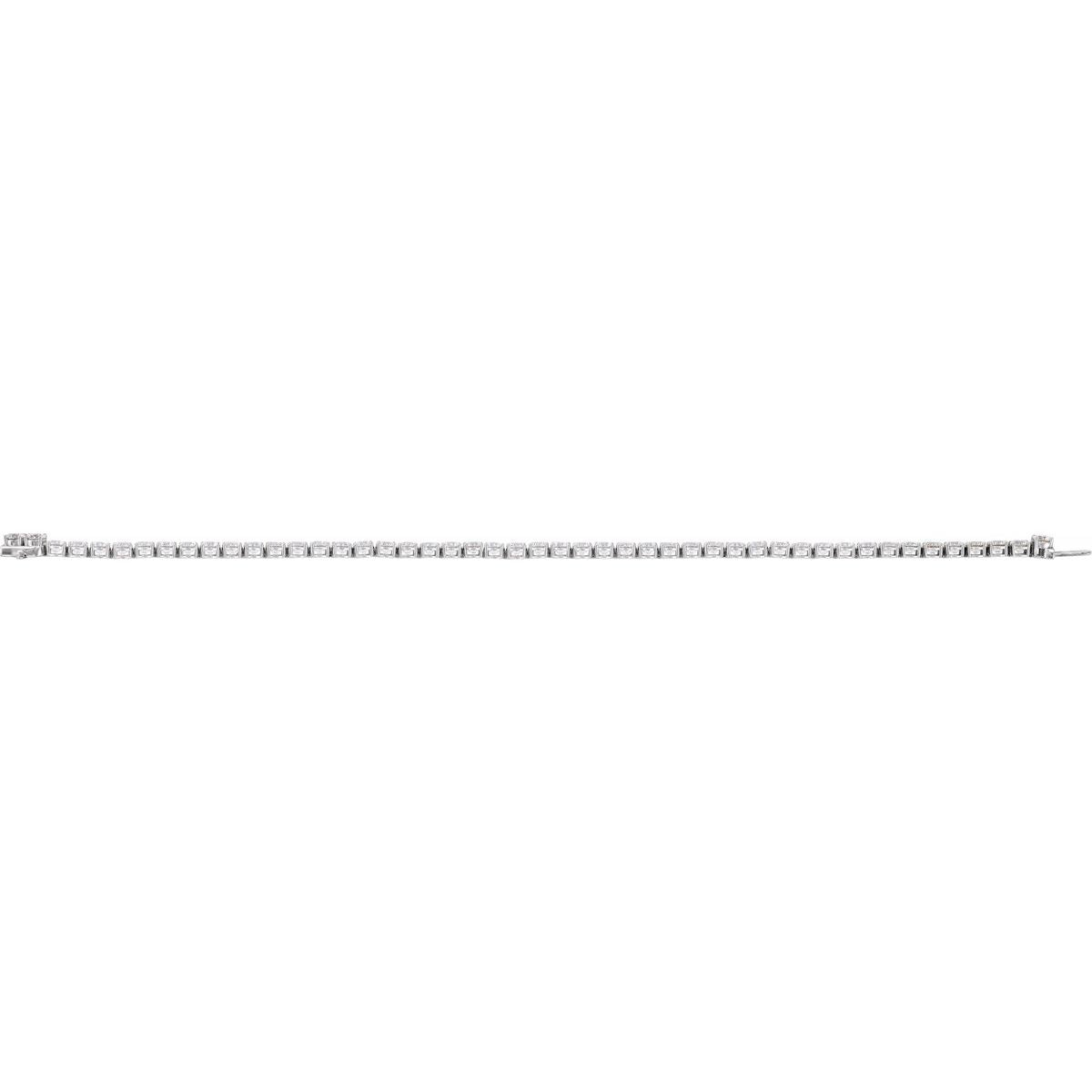7 CTW Lab-Grown Diamond Low Profile Line Bracelet in 14k white gold