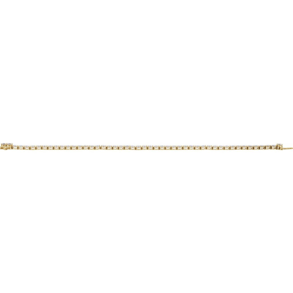 7 CTW Lab-Grown Diamond Low Profile Line Bracelet in 14k yellow gold