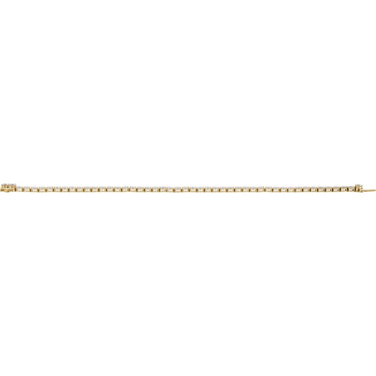 7 CTW Lab-Grown Diamond Low Profile Line Bracelet in 14k yellow gold