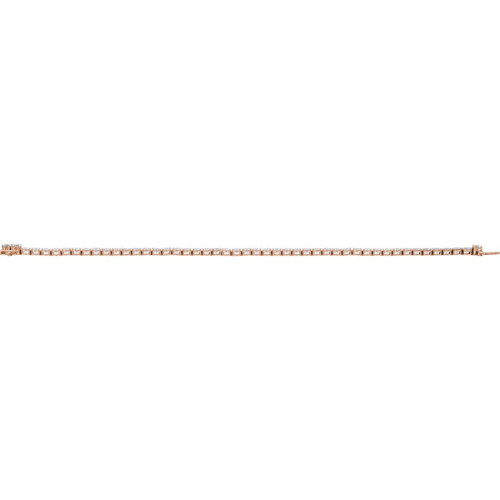 7 CTW Lab-Grown Diamond Low Profile Line Bracelet in 14k rose gold