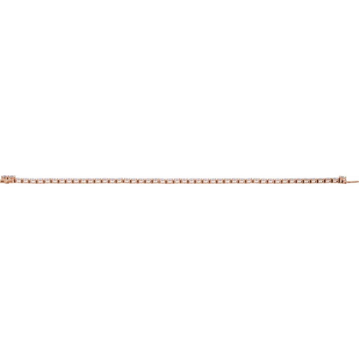 7 CTW Lab-Grown Diamond Low Profile Line Bracelet in 14k rose gold