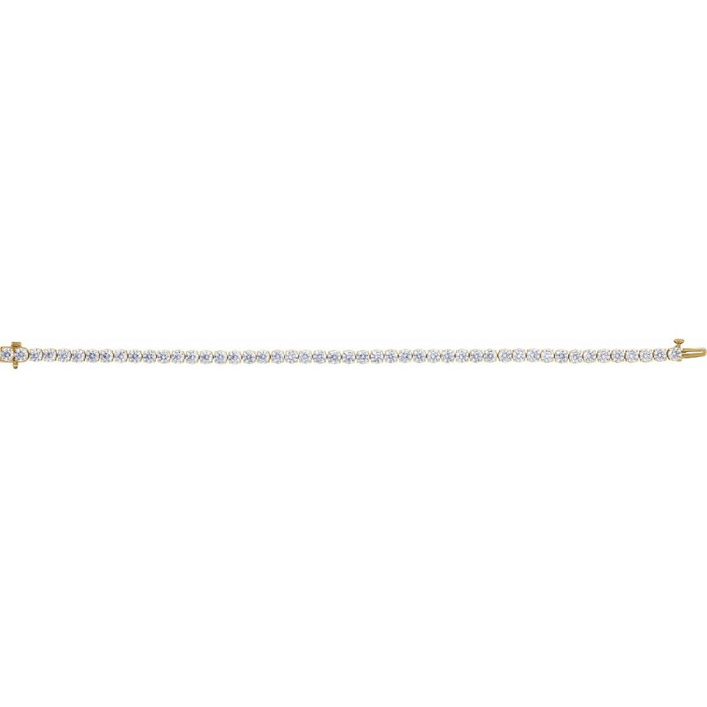 7 CTW Lab-Grown Diamond Low Profile Line Bracelet in 14k yellow gold