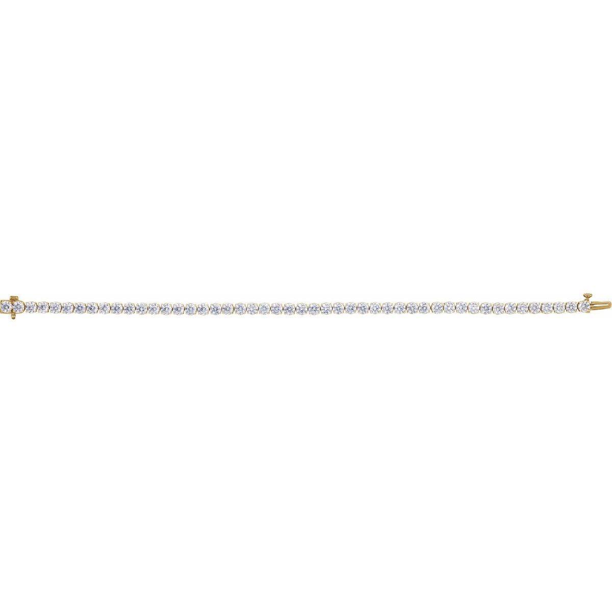7 CTW Lab-Grown Diamond Low Profile Line Bracelet in 14k yellow gold