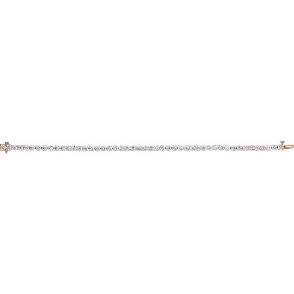7 CTW Lab-Grown Diamond Low Profile Line Bracelet in 14k rose gold