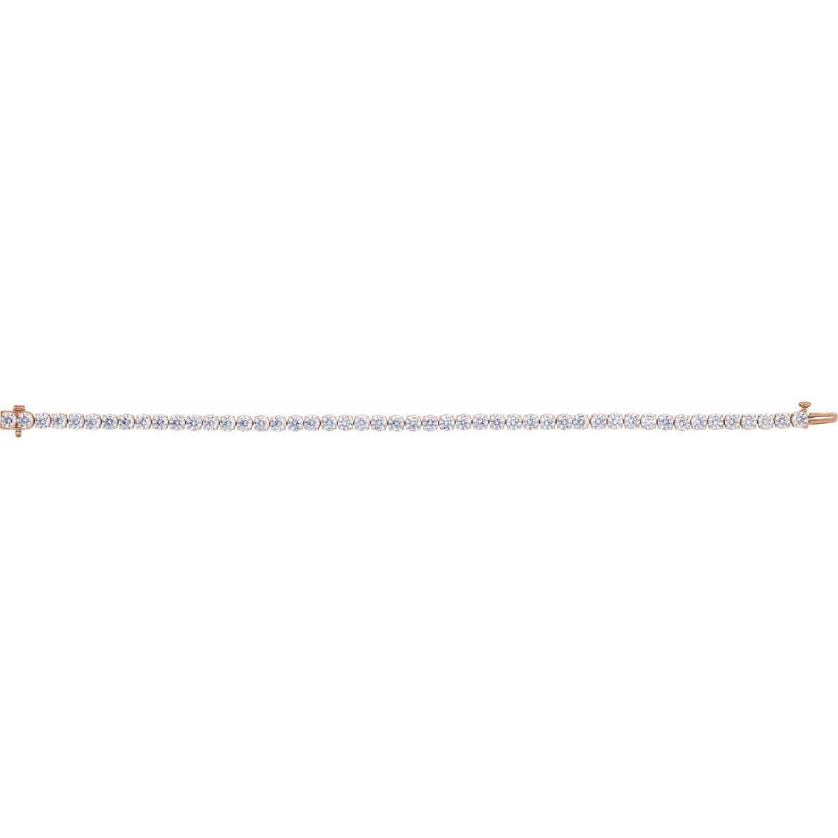 7 CTW Lab-Grown Diamond Low Profile Line Bracelet in 14k rose gold