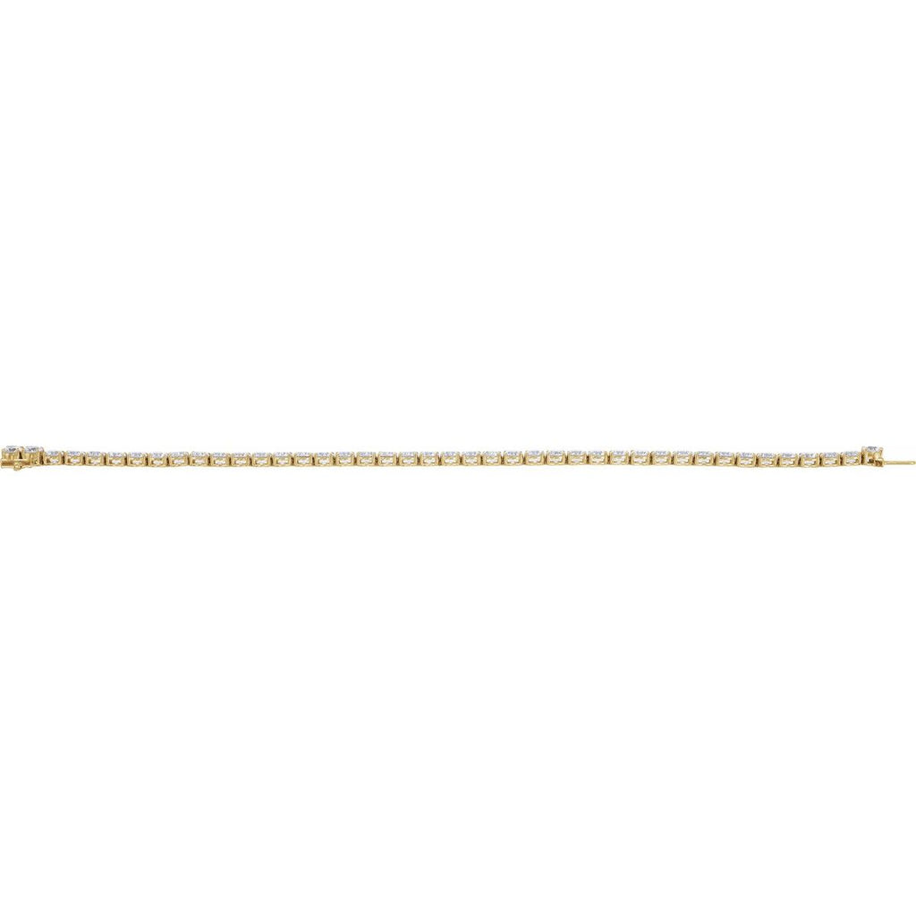 16.5 CTW Lab-Grown Diamond Low Profile Line Bracelet in 14k yellow gold