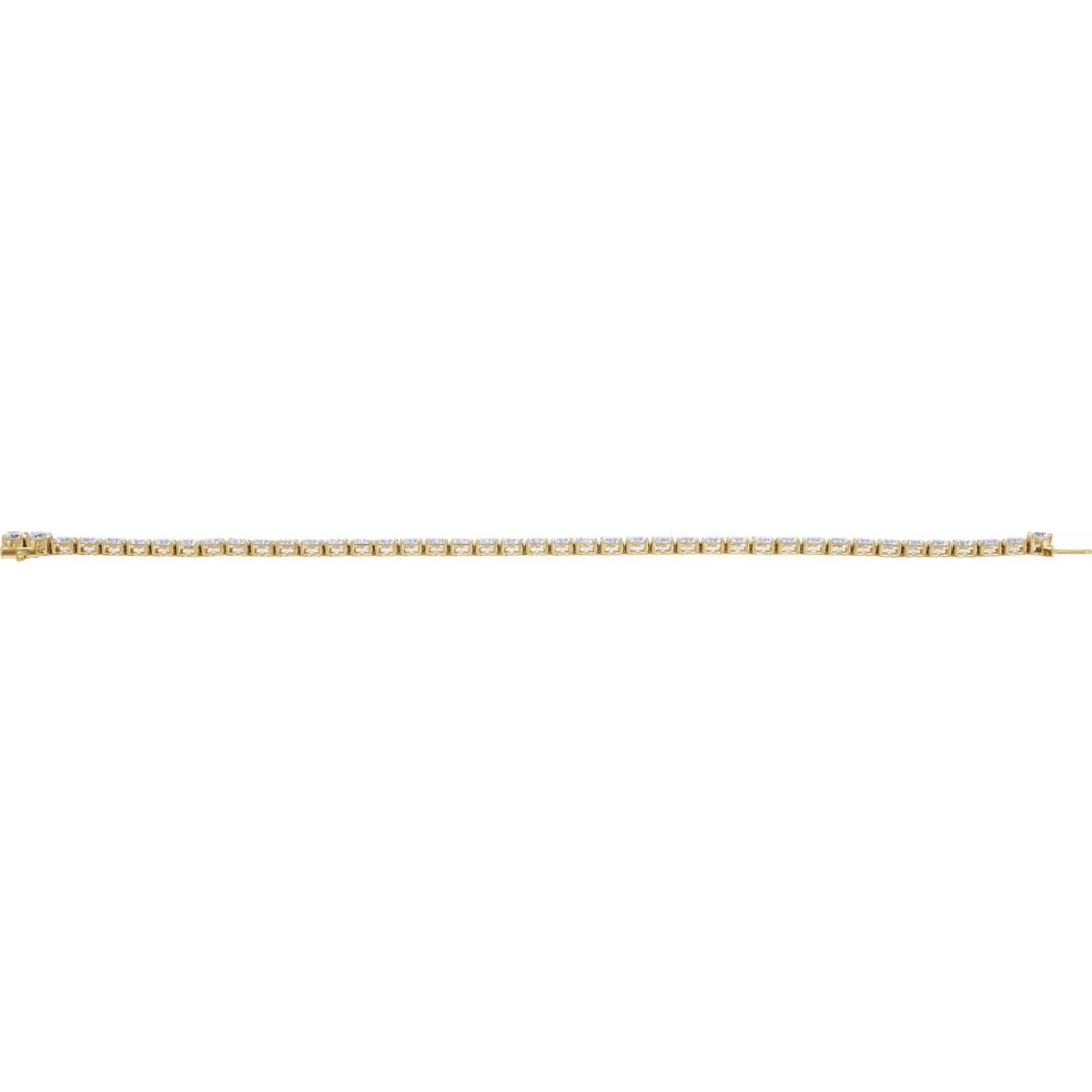 16.5 CTW Lab-Grown Diamond Low Profile Line Bracelet in 14k yellow gold