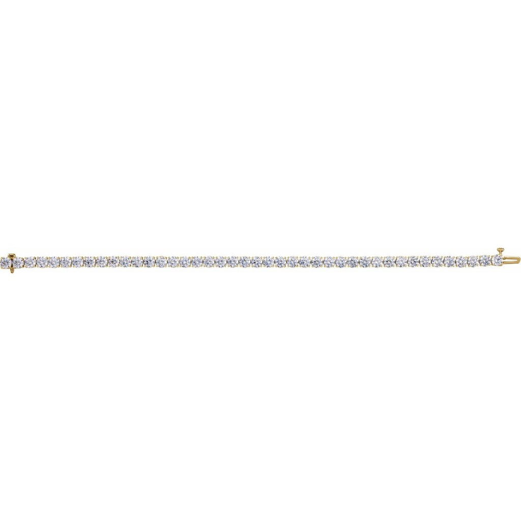 16.5 CTW Lab-Grown Diamond Low Profile Line Bracelet in 14k yellow gold