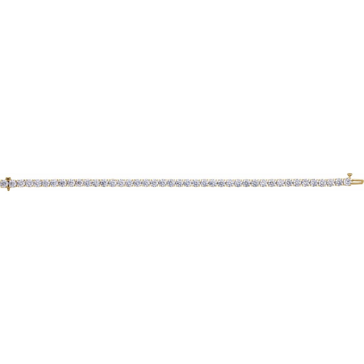 16.5 CTW Lab-Grown Diamond Low Profile Line Bracelet in 14k yellow gold