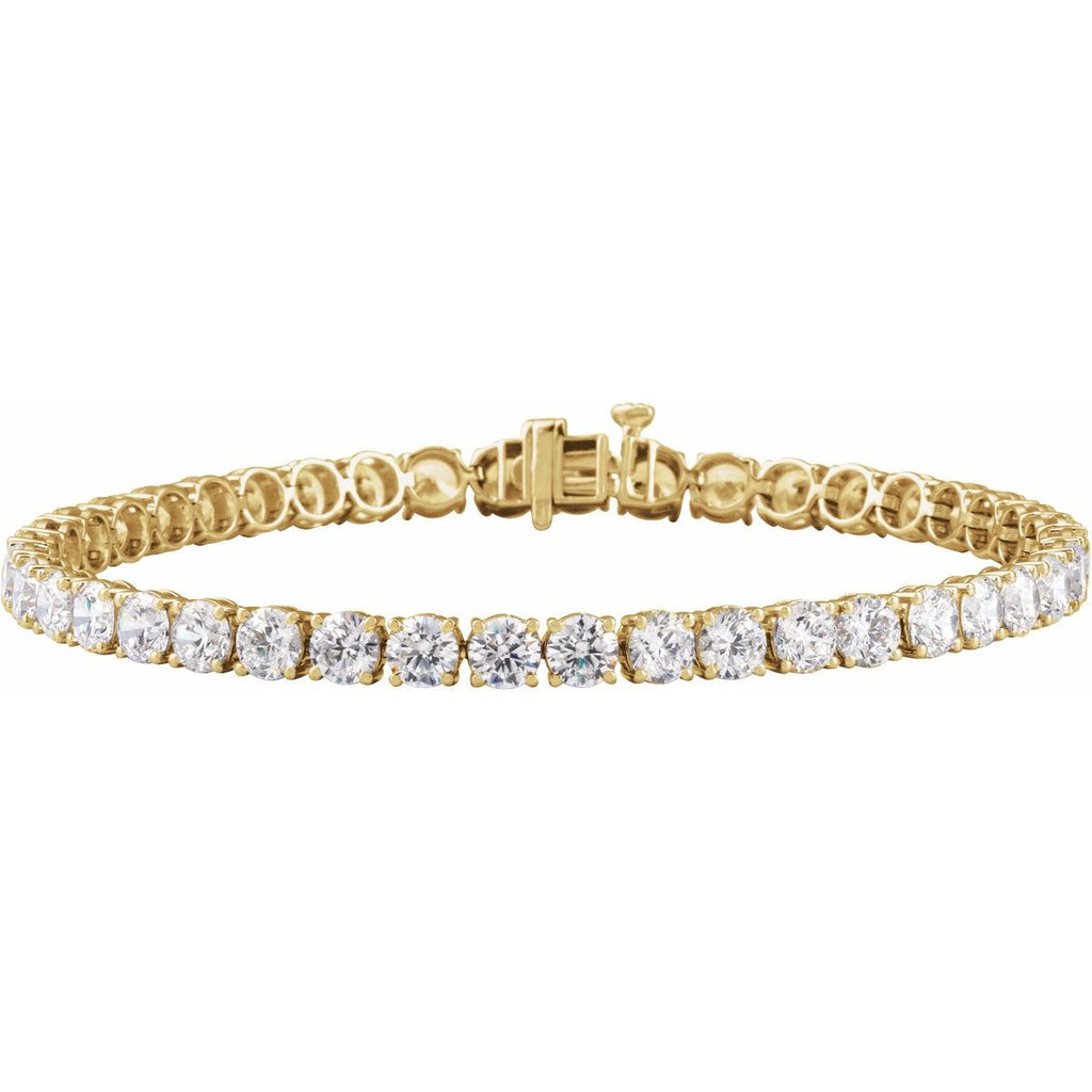 16.5 CTW Lab-Grown Diamond Low Profile Line Bracelet in 14k yellow gold
