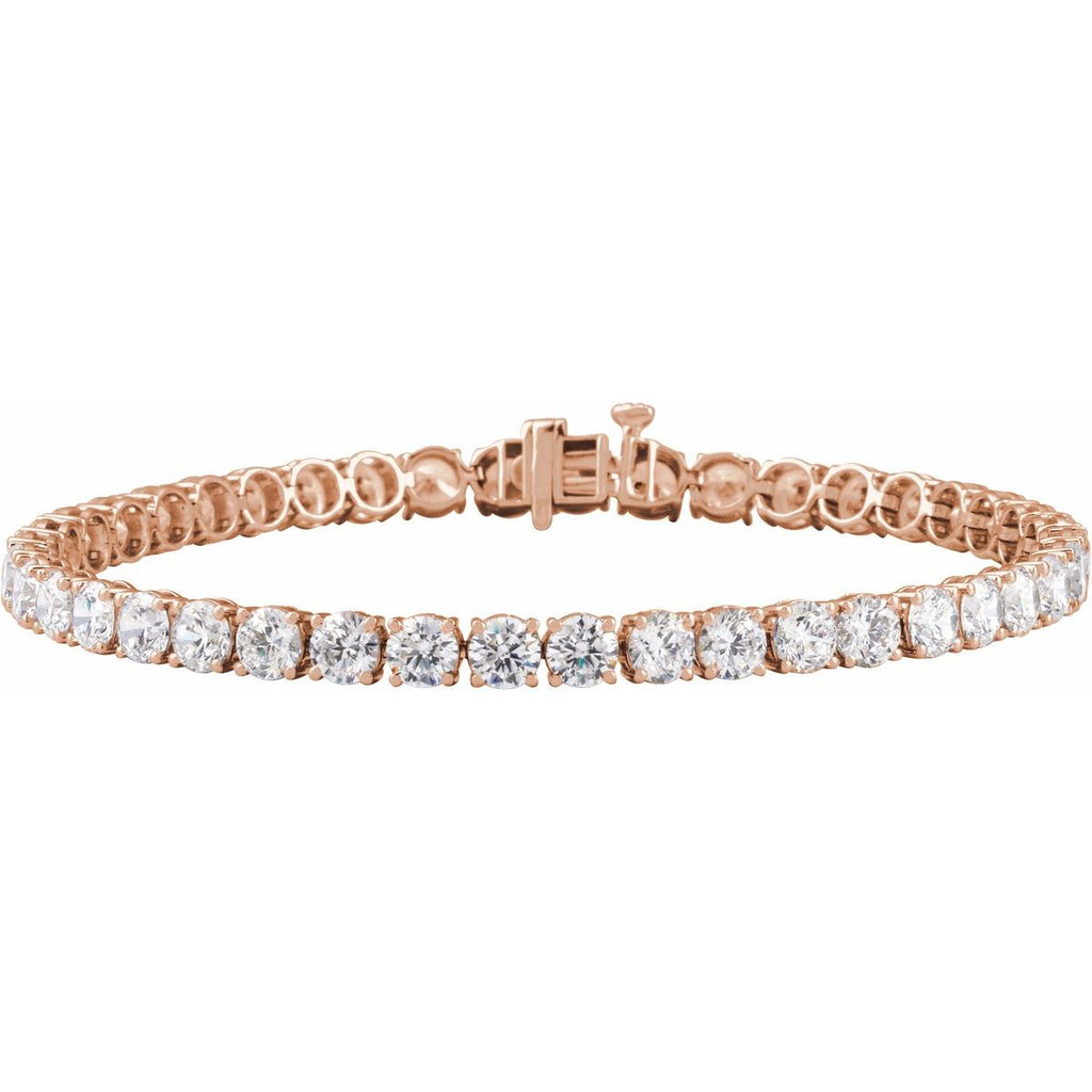 16.5 CTW Lab-Grown Diamond Lightweight Line Bracelet in 14k rose gold
