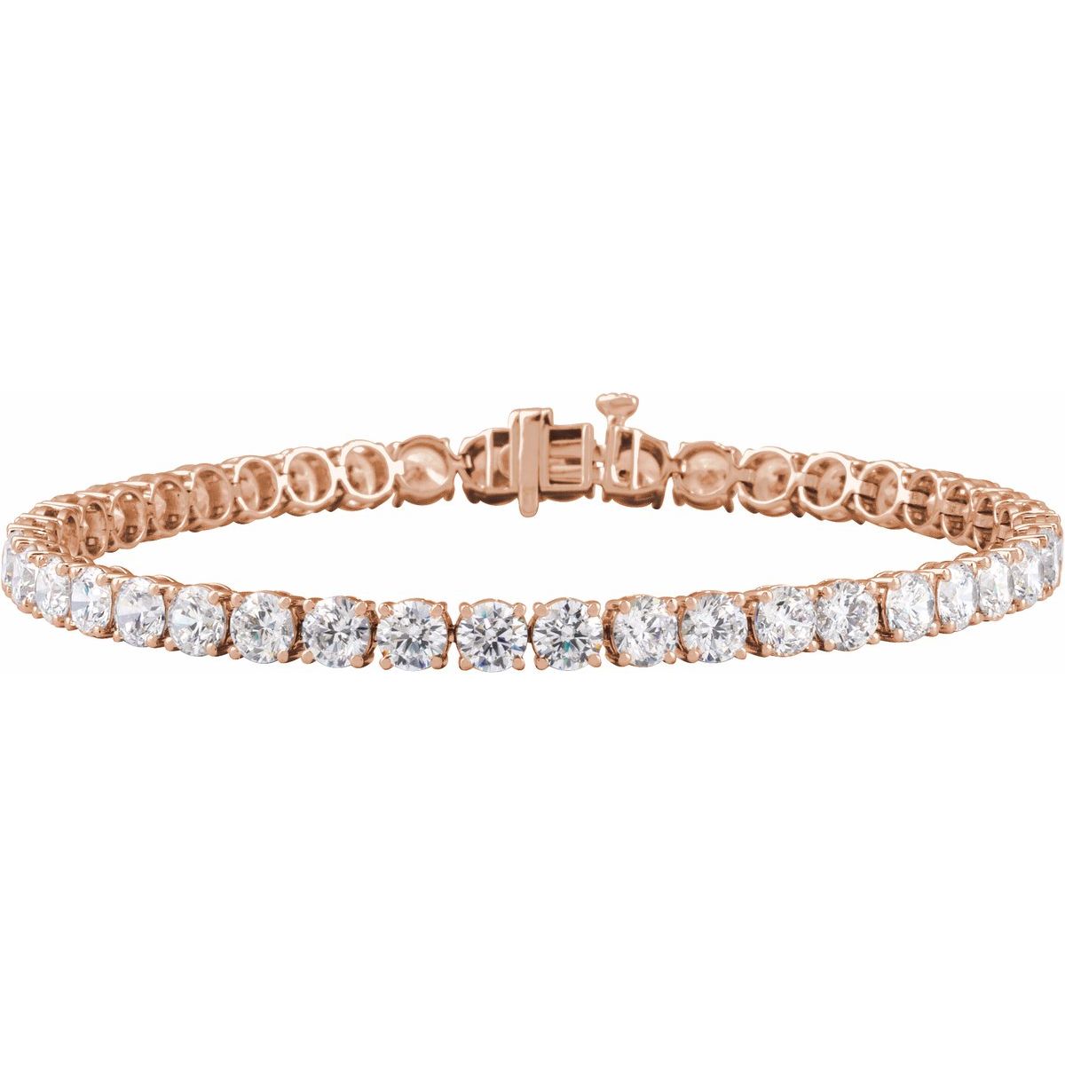 16.5 CTW Lab-Grown Diamond Lightweight Line Bracelet in 14k rose gold
