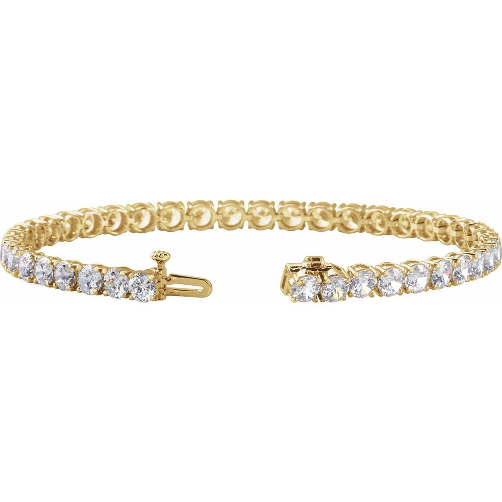 16.5 CTW Lab-Grown Diamond Low Profile Line Bracelet in 14k yellow gold