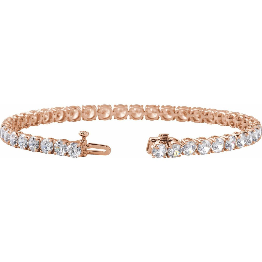 16.5 CTW Lab-Grown Diamond Lightweight Line Bracelet in 14k rose gold