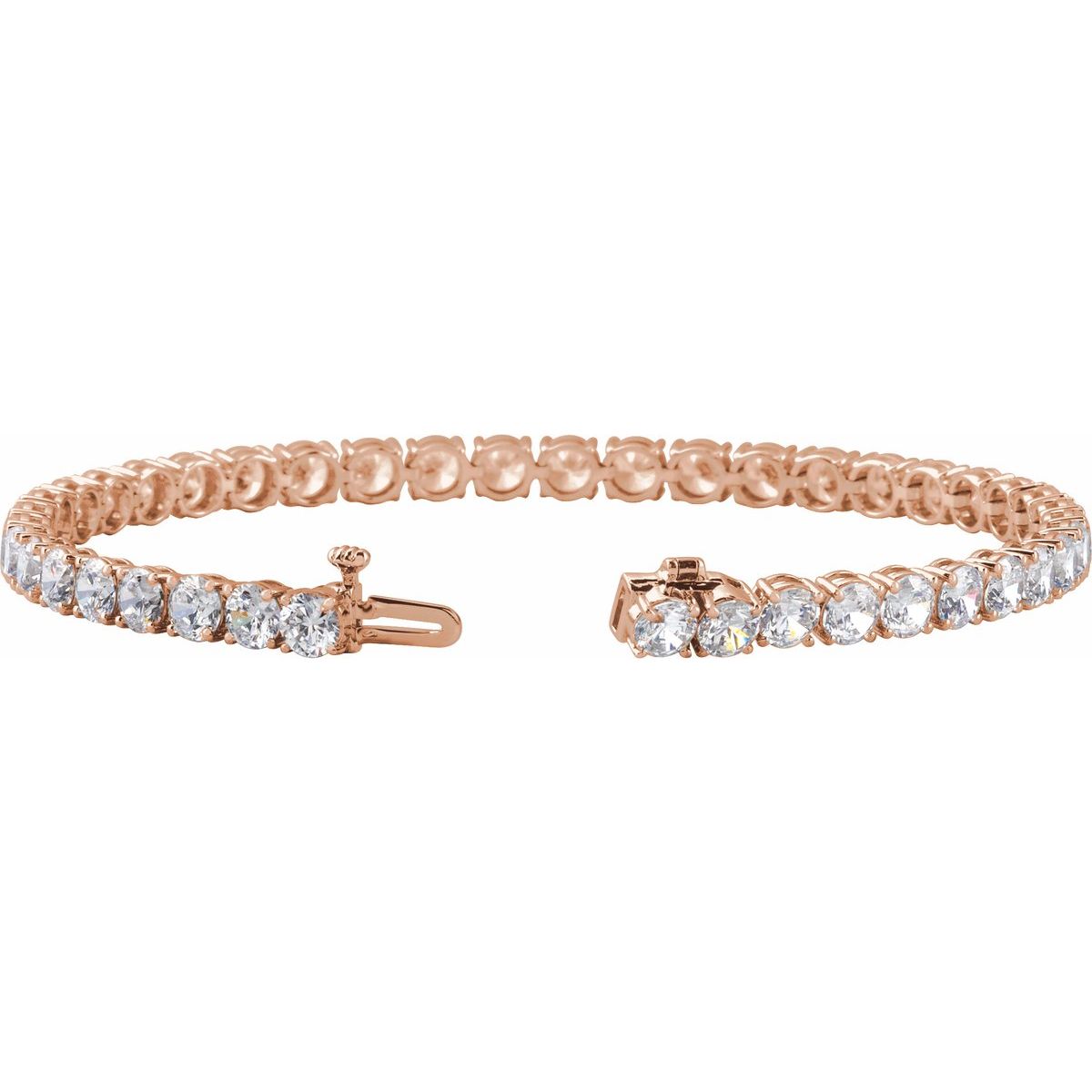 16.5 CTW Lab-Grown Diamond Lightweight Line Bracelet in 14k rose gold