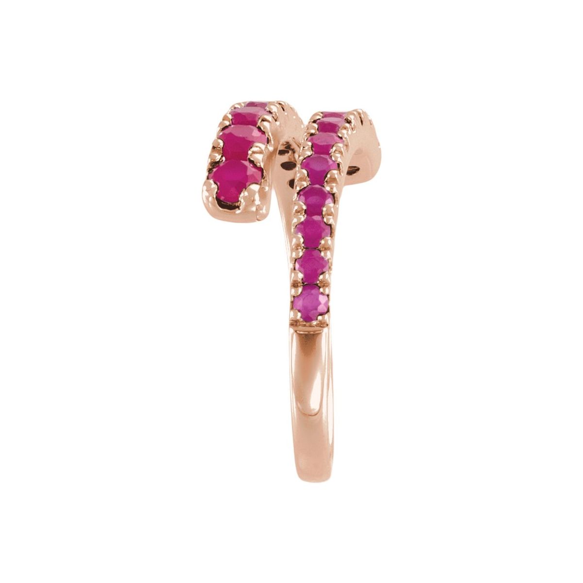 Lab-Grown Ruby Bypass Ring in 14k rose gold