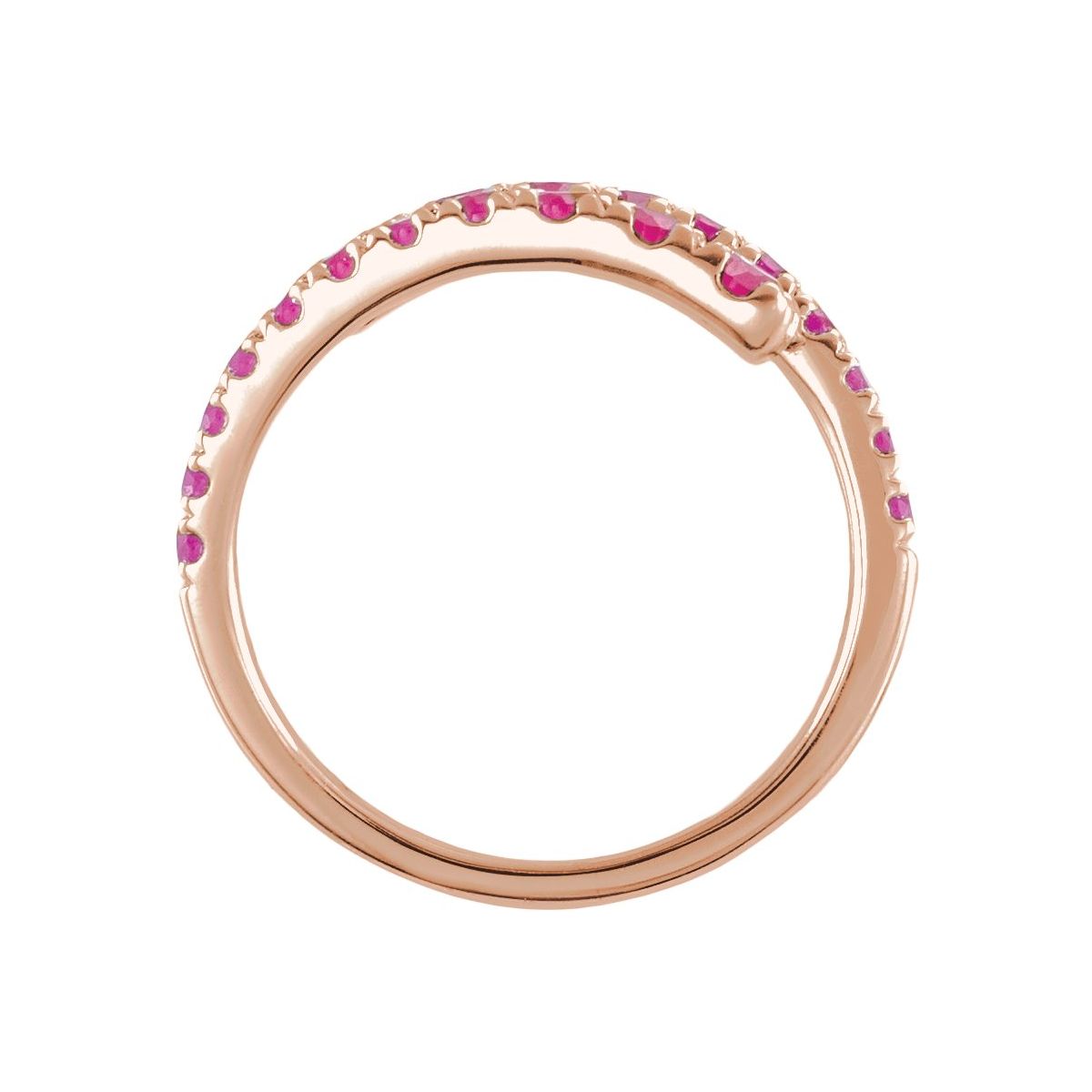 Lab-Grown Ruby Bypass Ring in 14k rose gold