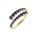 Lab-Grown Blue Sapphire Bypass Ring in 14k yellow gold