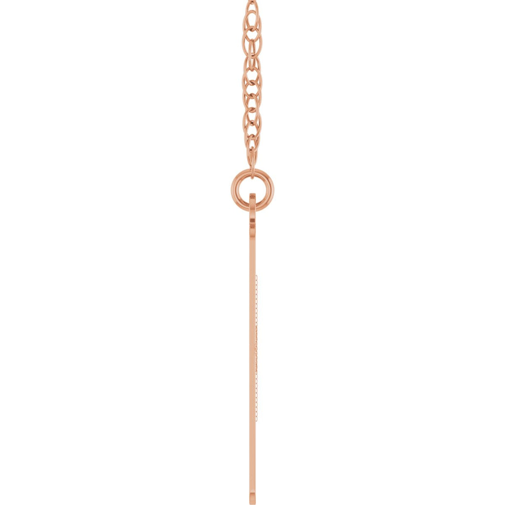 Engravable Floral Necklace in 14k rose gold