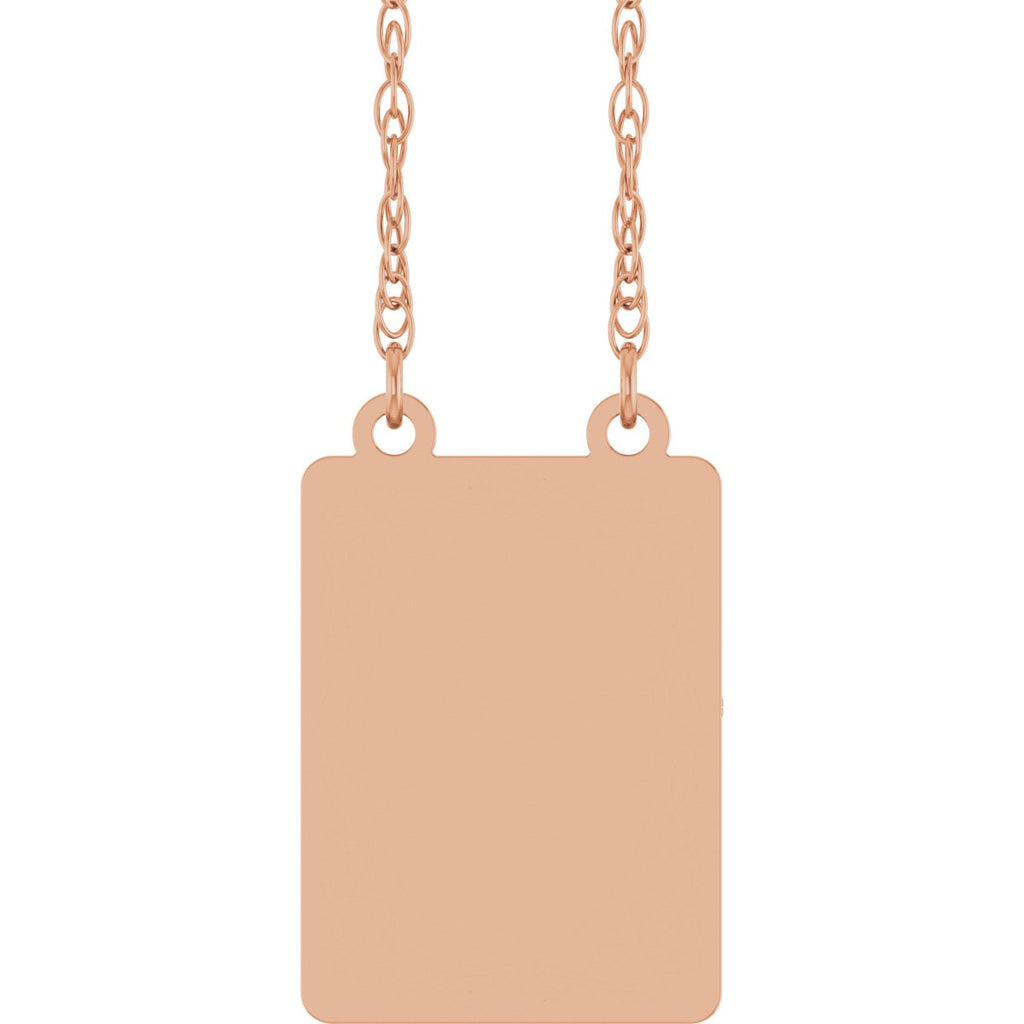 Engravable Floral Necklace in 14k rose gold