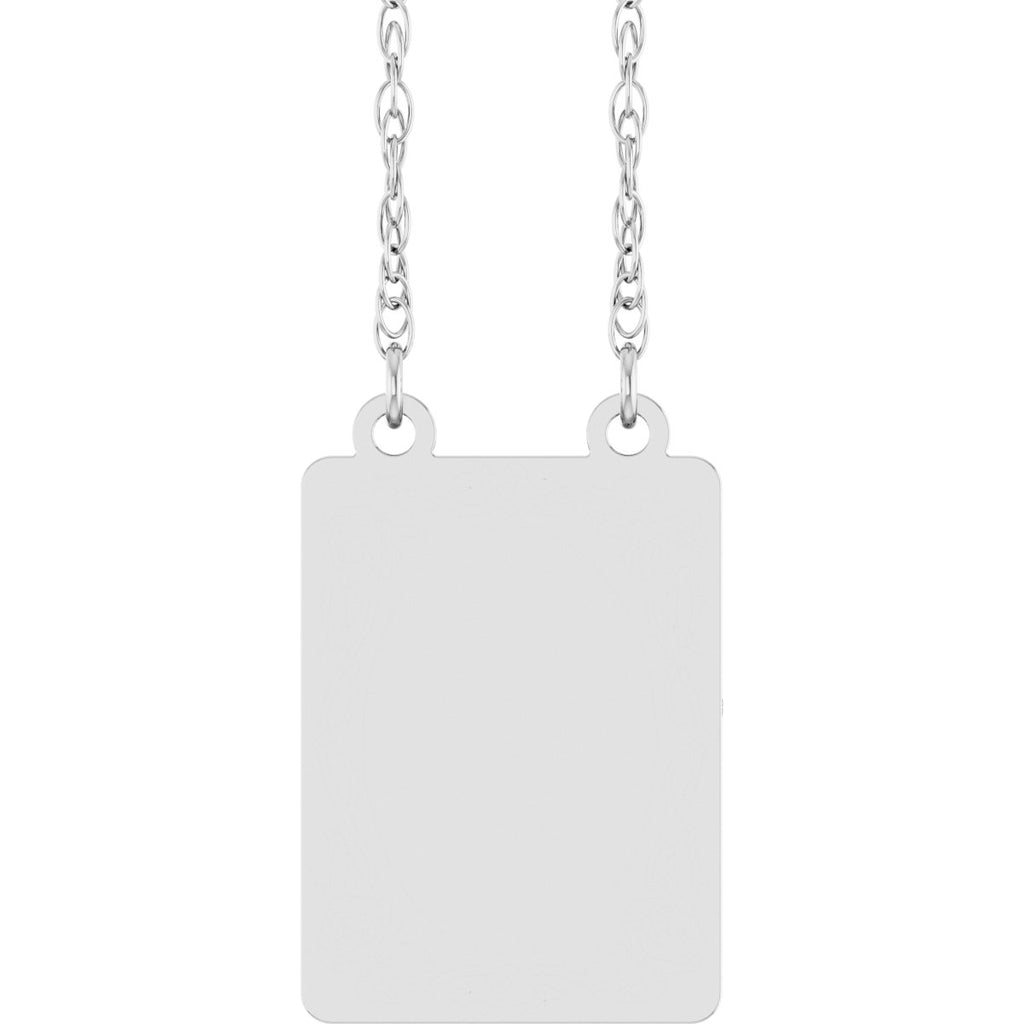 Engravable Floral Necklace in 14k white gold