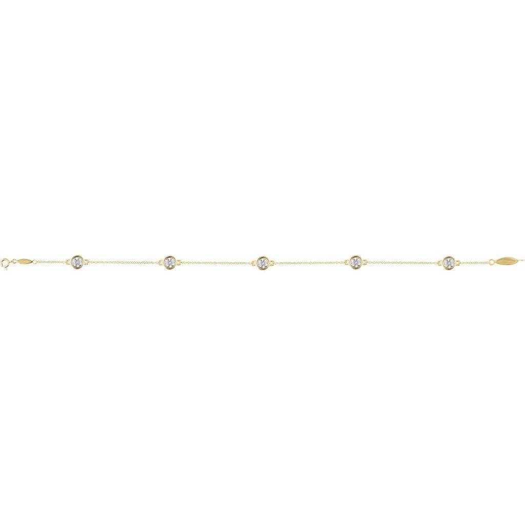 1/3 CTW Lab-Grown Diamond Bezel-Set Station Bracelet in 14k yellow gold