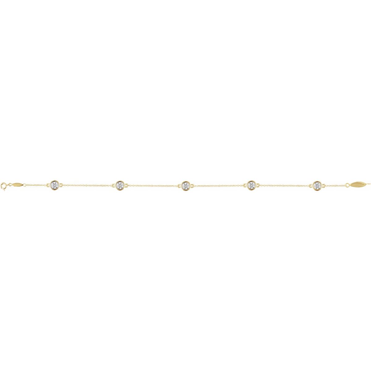 1/3 CTW Lab-Grown Diamond Bezel-Set Station Bracelet in 14k yellow gold