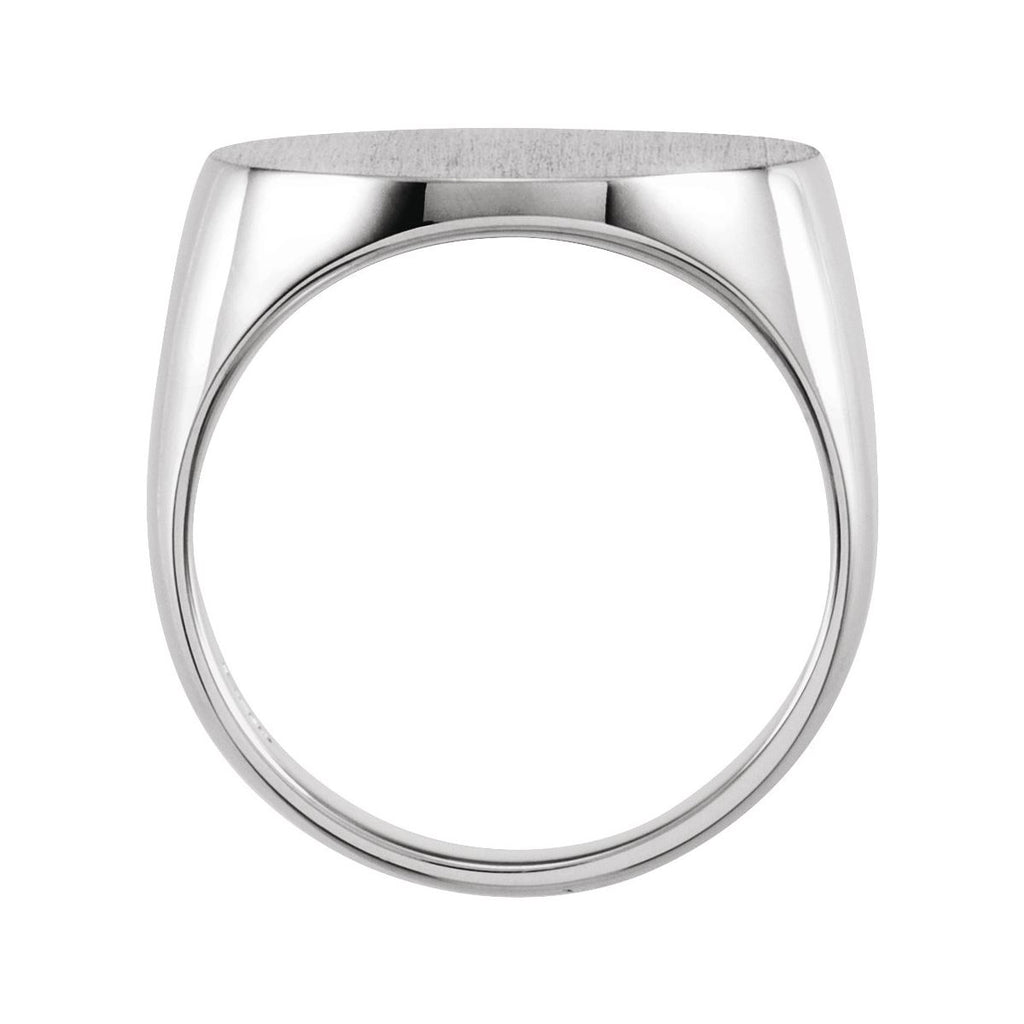 Oval Signet Ring in 14k white gold