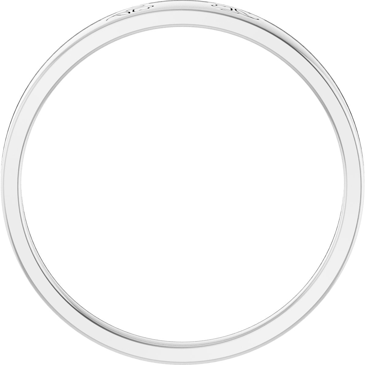3 mm Engravable Floral Stackable Ring in 14k white gold