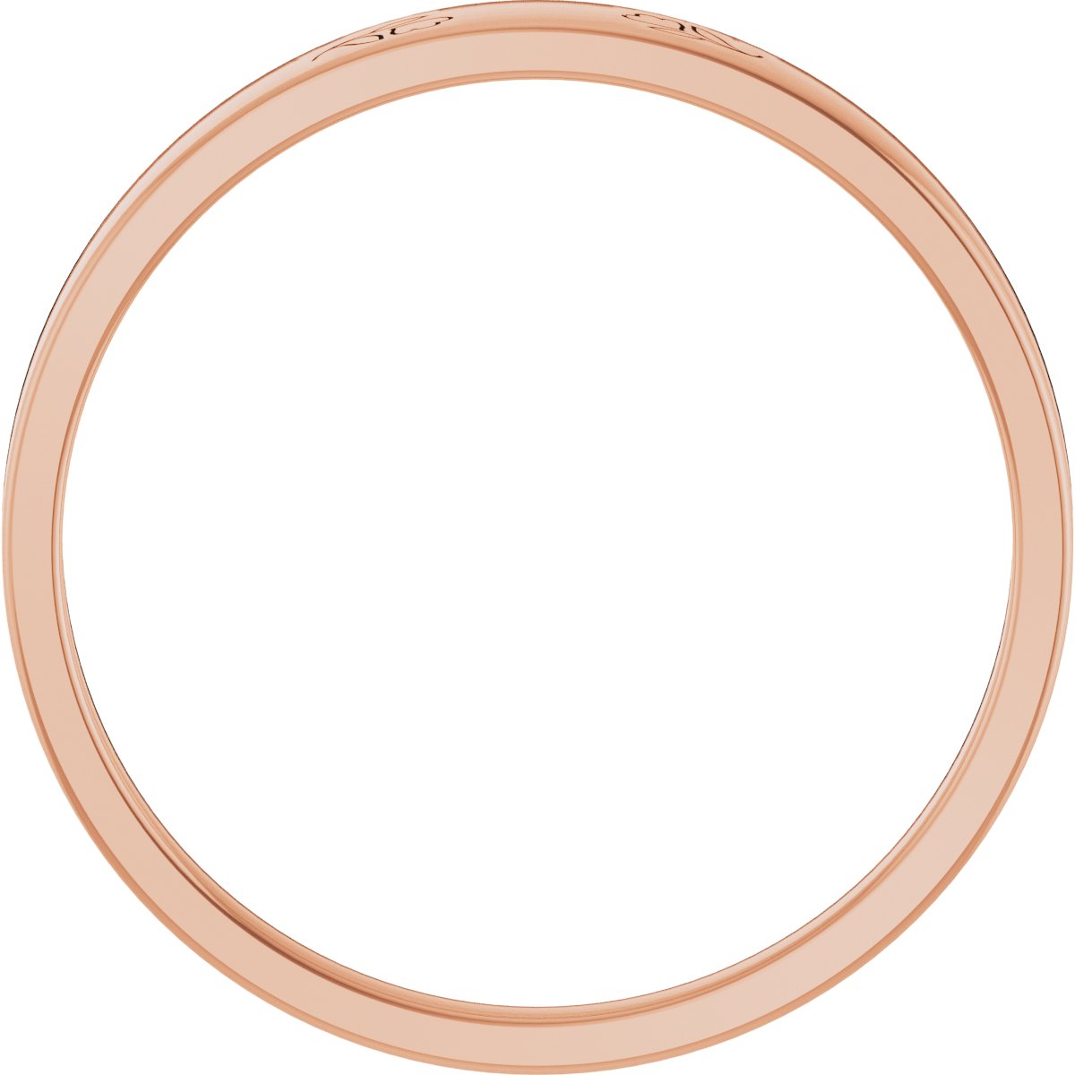 3 mm Engravable Floral Stackable Ring in 14k rose gold