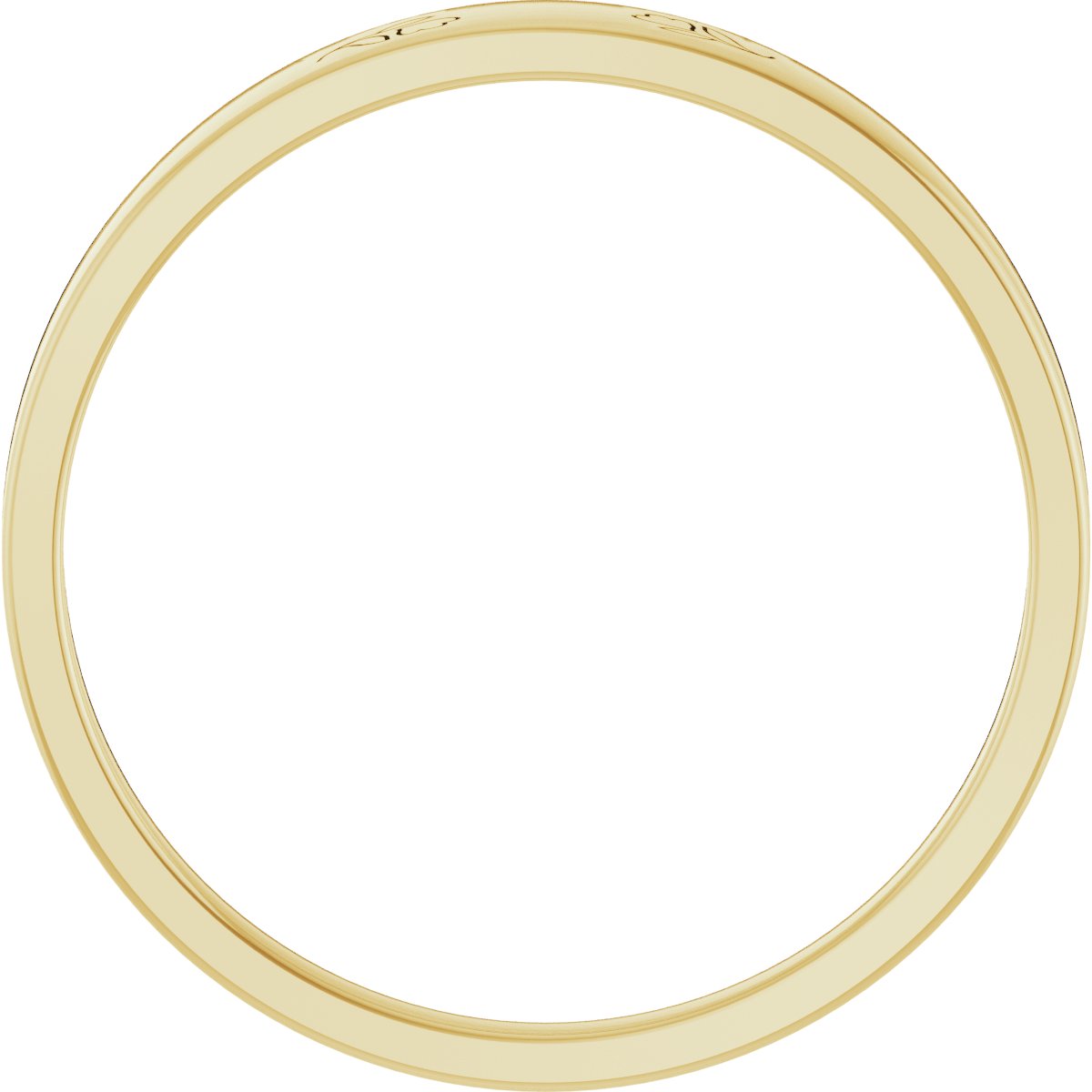 3 mm Engravable Floral Stackable Ring in 14k yellow gold