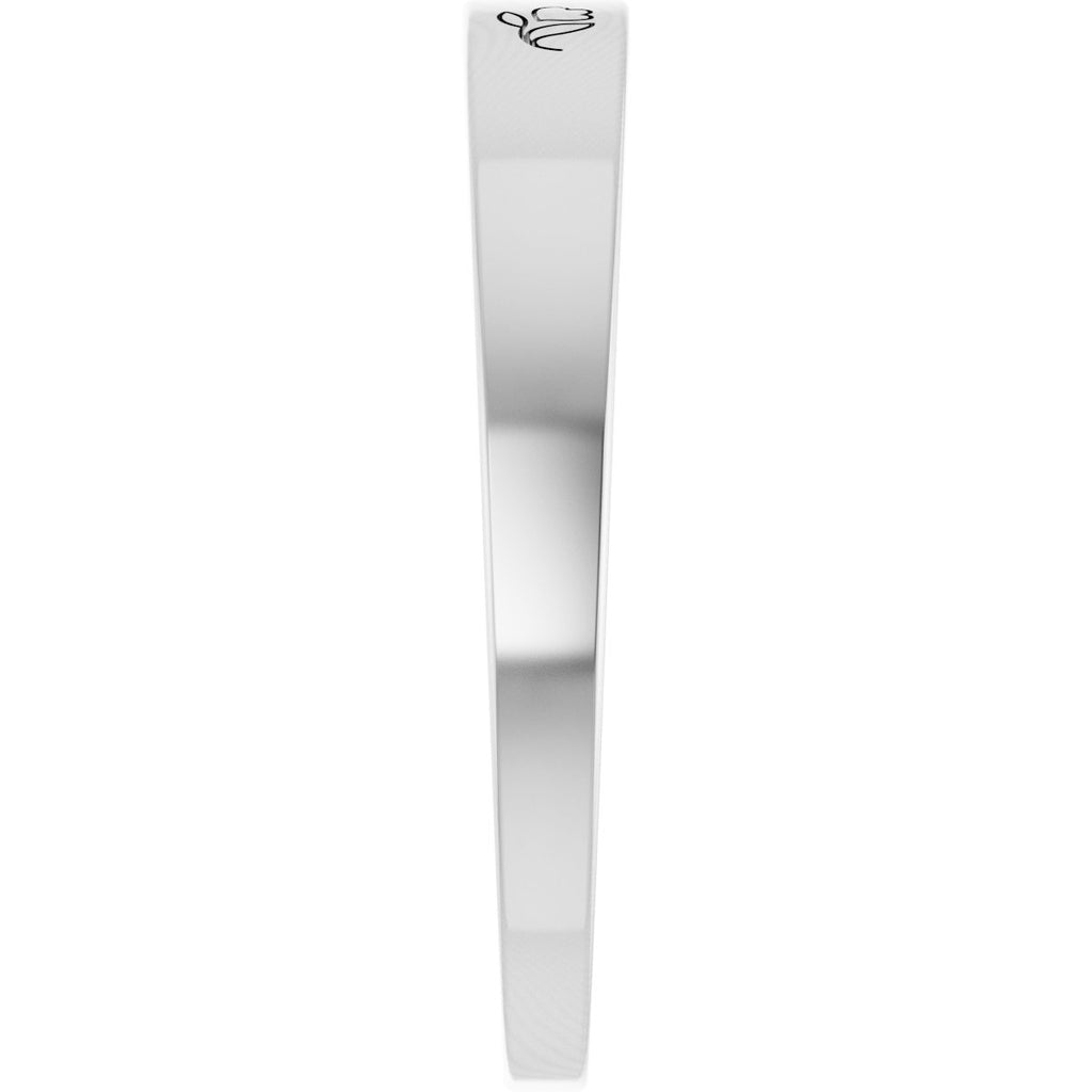 3 mm Engravable Floral Stackable Ring in 14k white gold