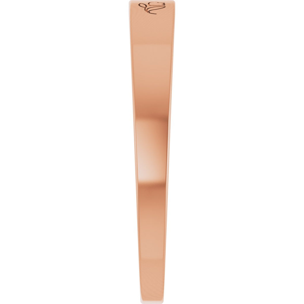 3 mm Engravable Floral Stackable Ring in 14k rose gold