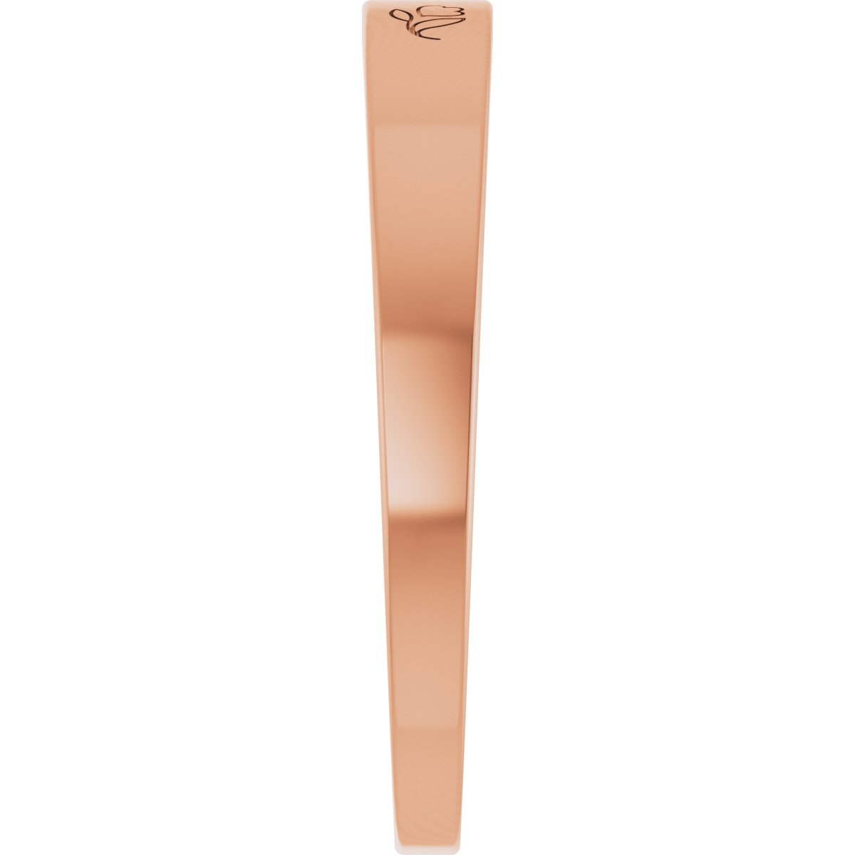3 mm Engravable Floral Stackable Ring in 14k rose gold
