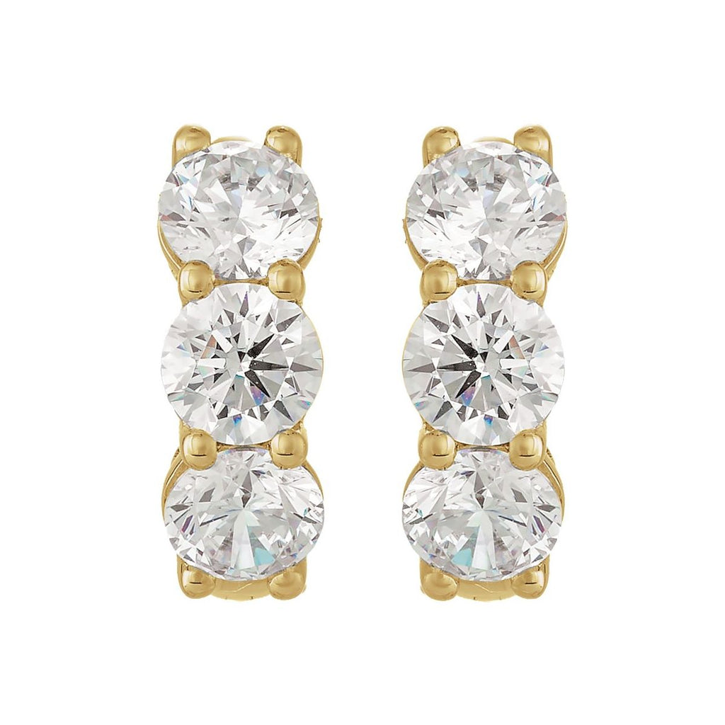 3 CTW Lab-Grown Diamond 15 mm Hoop Earrings in 14k yellow gold