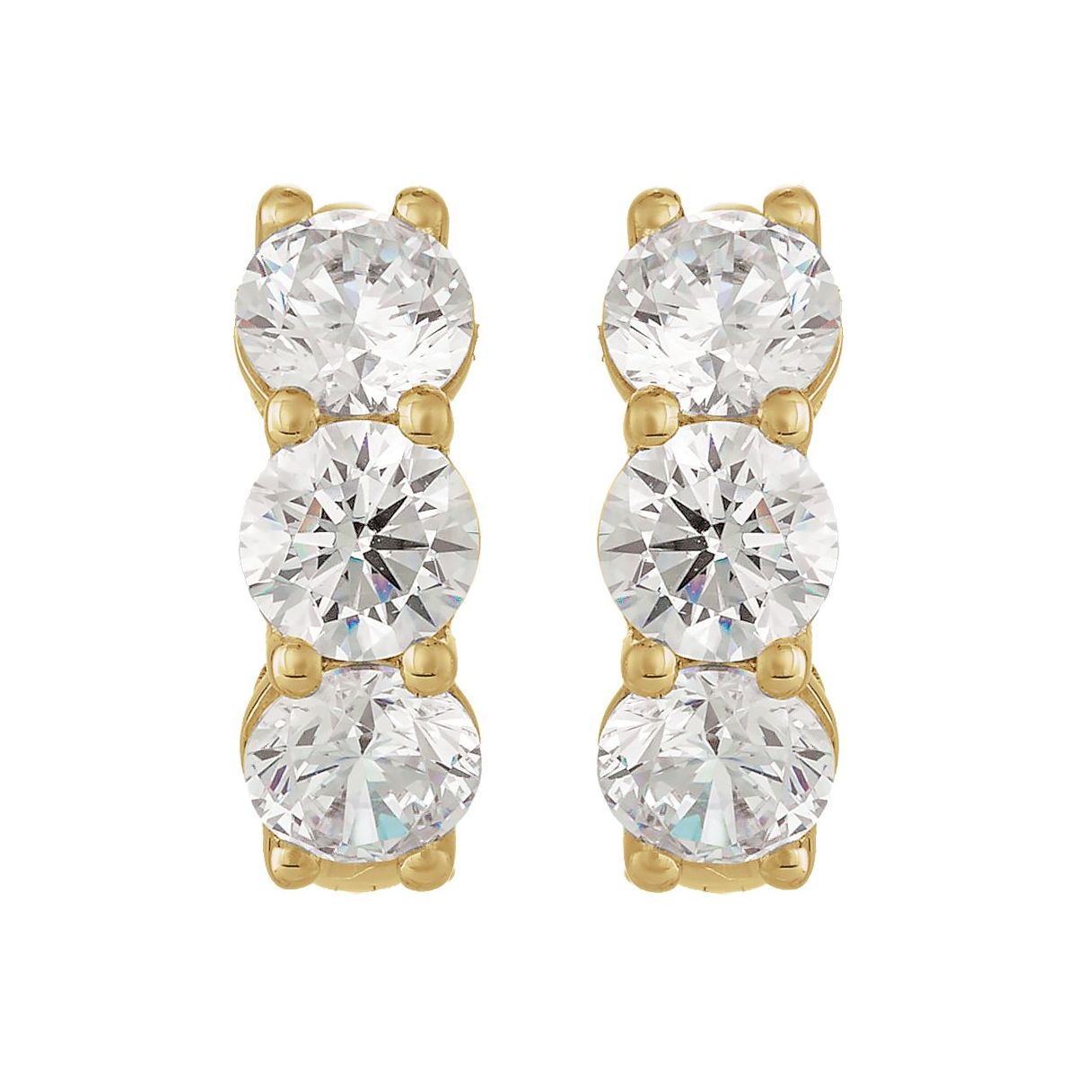 3 CTW Lab-Grown Diamond 15 mm Hoop Earrings in 14k yellow gold