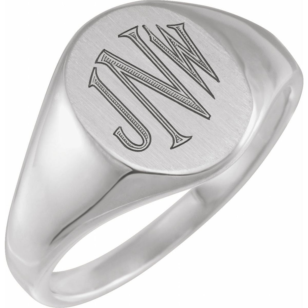 14.6x12.1 mm Oval Signet Ring