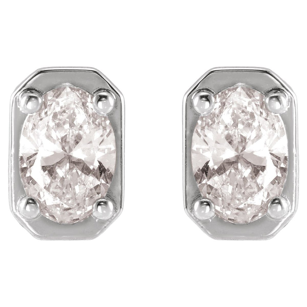 1/2 CTW Natural Diamond Stud Earrings in 14k white gold