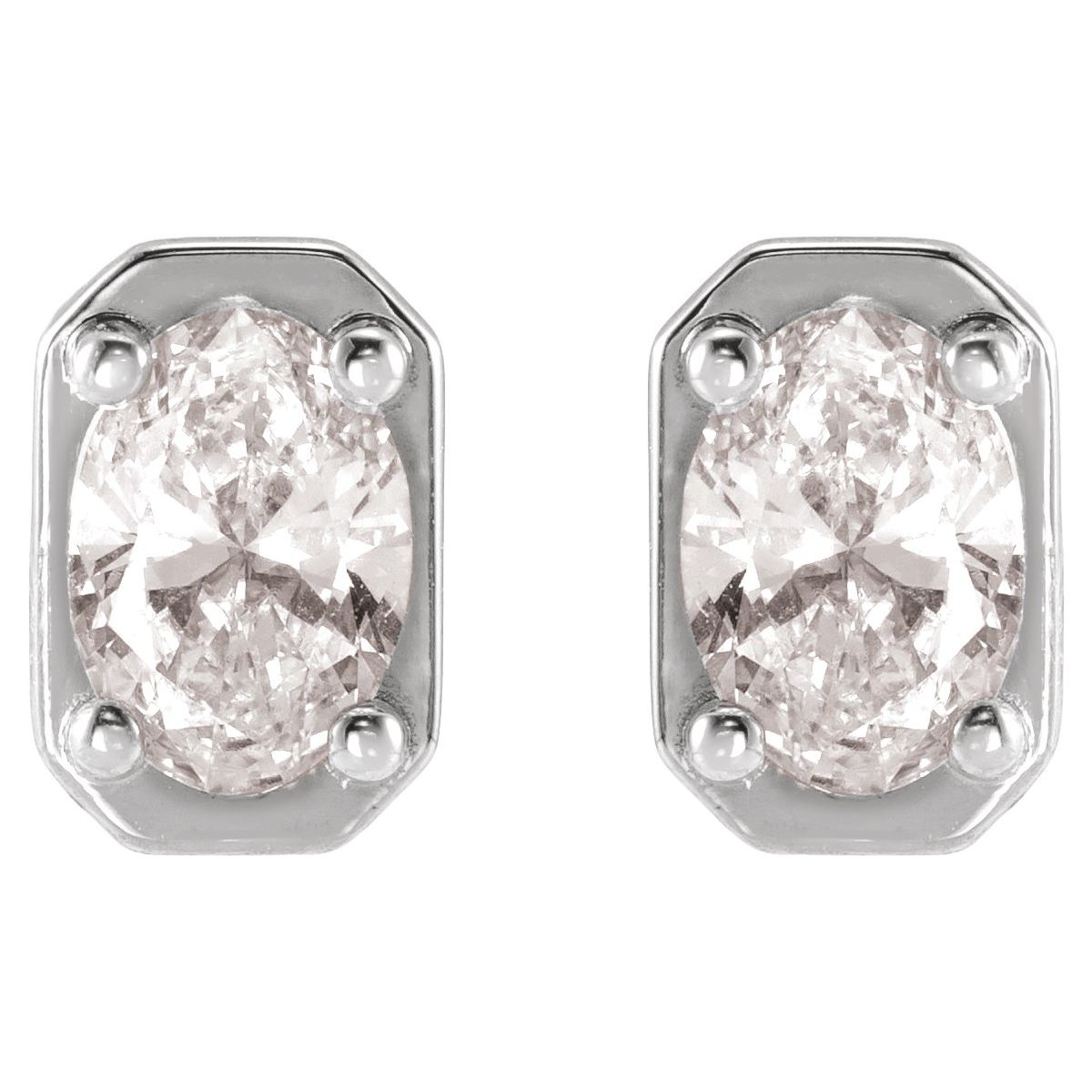 1/2 CTW Natural Diamond Stud Earrings in 14k white gold