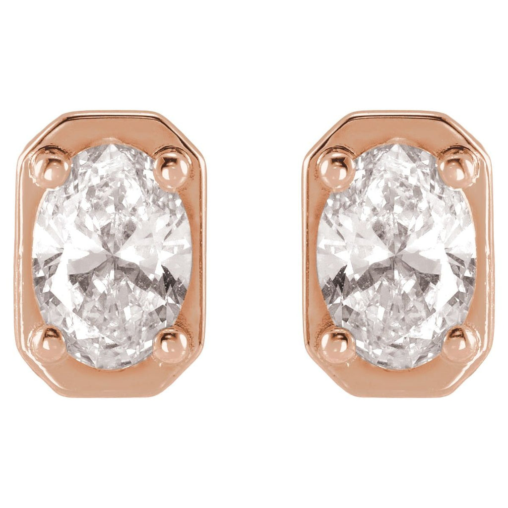 1/2 CTW Natural Diamond Stud Earrings in 14k rose gold