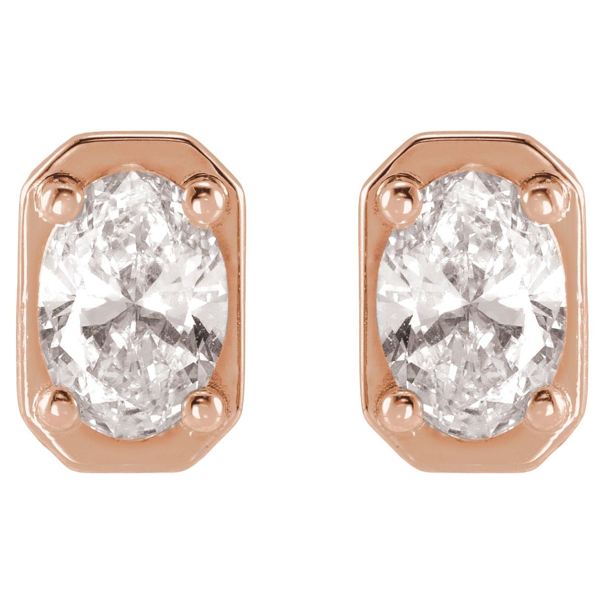 1/2 CTW Natural Diamond Stud Earrings in 14k rose gold