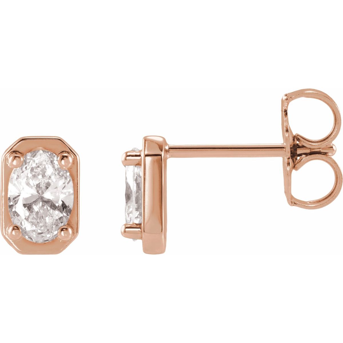 1/3 CTW Lab-Grown Diamond Stud Earrings in 14k rose gold