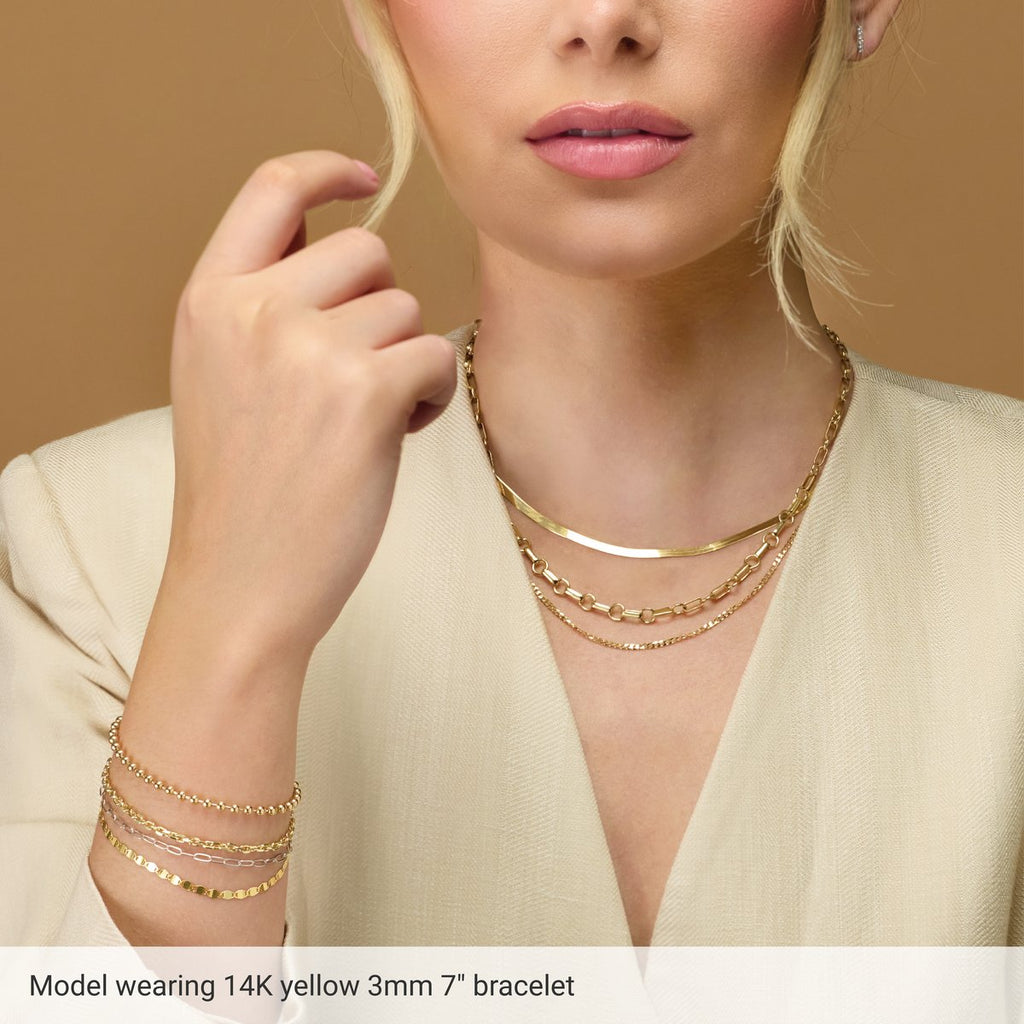 1.8 mm Hollow Bead Chain in 14k white gold