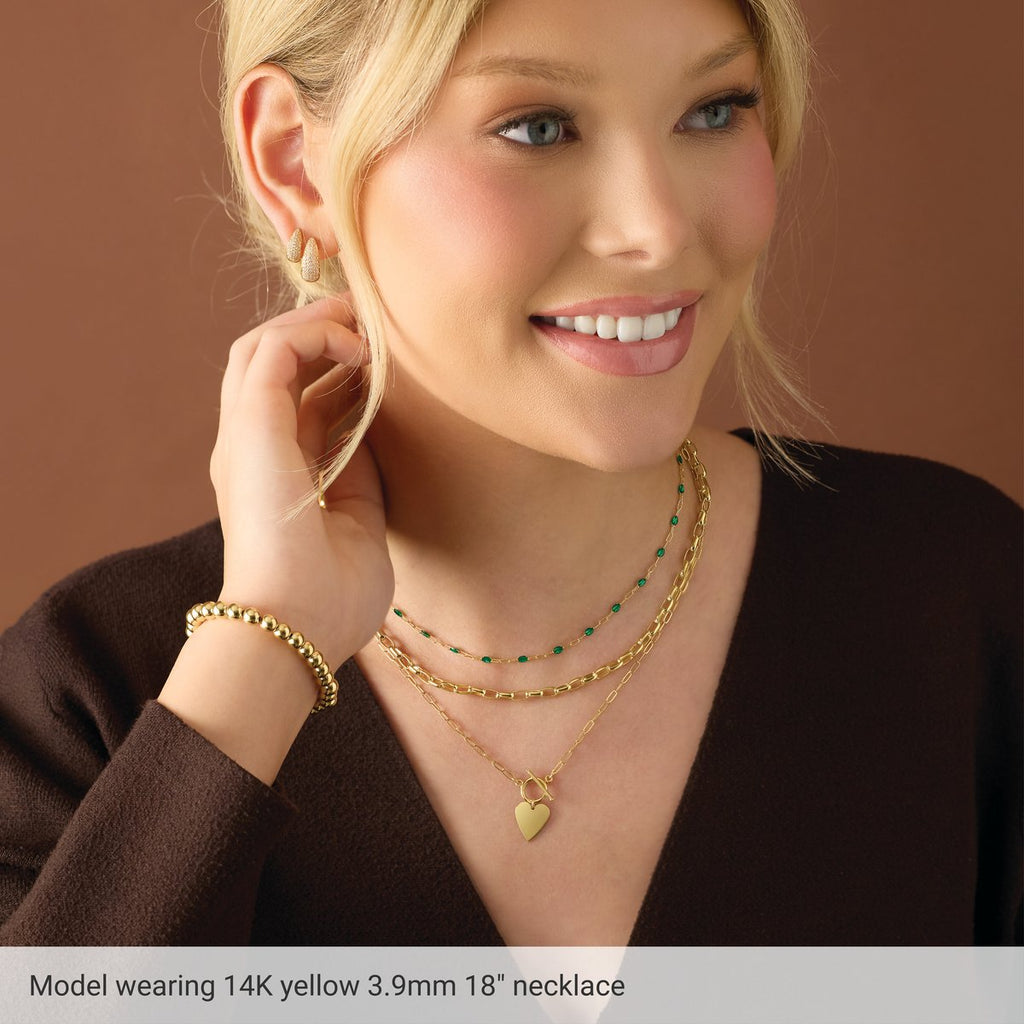 3.9 mm Puffed Oval Cable Chain in 14k yellow gold