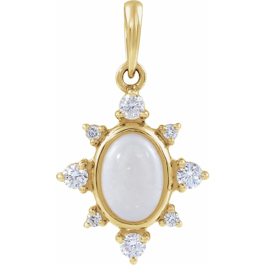 Natural Turquoise & 1/6 CTW Lab-Grown Diamond Vintage-Inspired Pendant