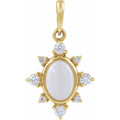 Natural Turquoise & 1/6 CTW Lab-Grown Diamond Vintage-Inspired Pendant