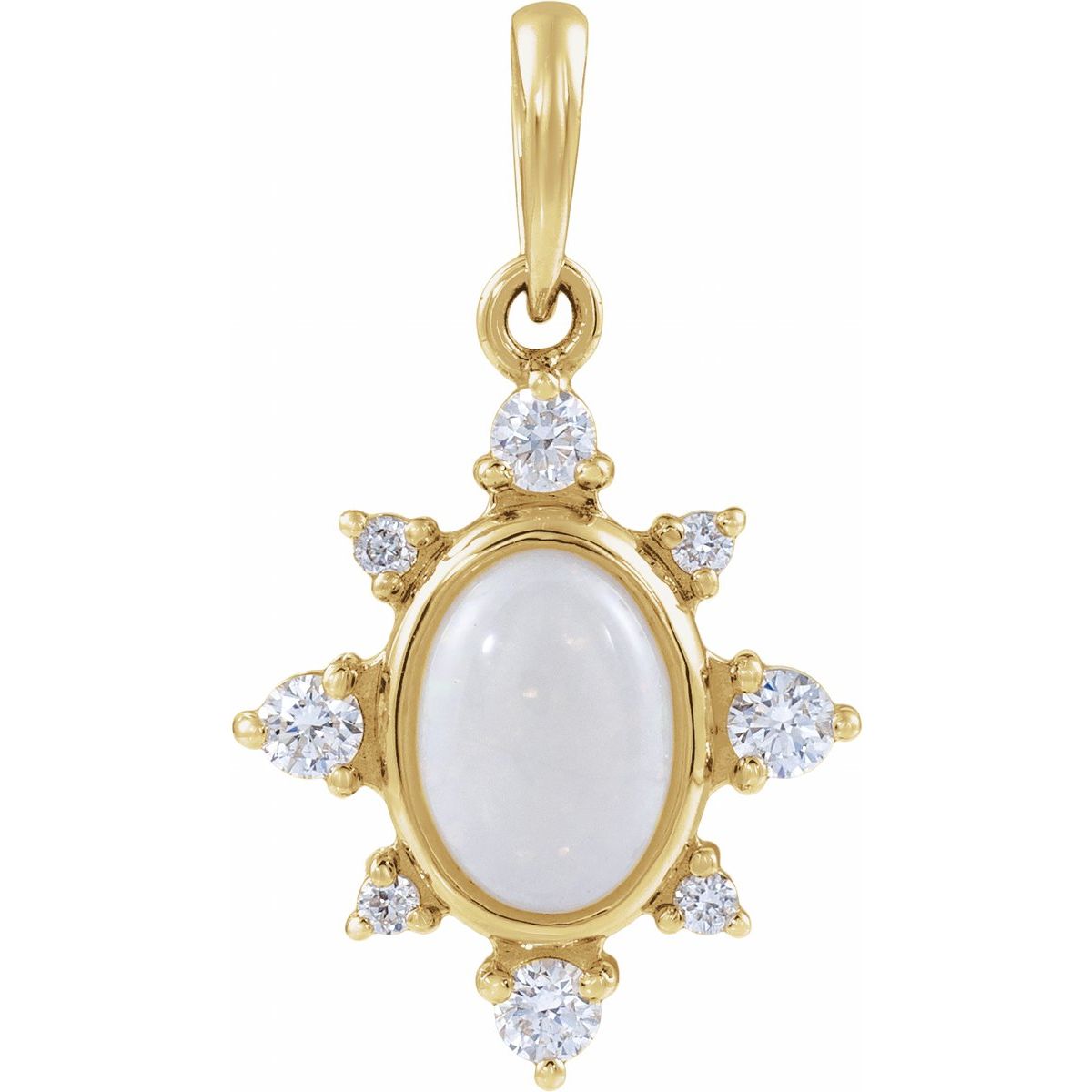 Natural Turquoise & 1/6 CTW Lab-Grown Diamond Vintage-Inspired Pendant