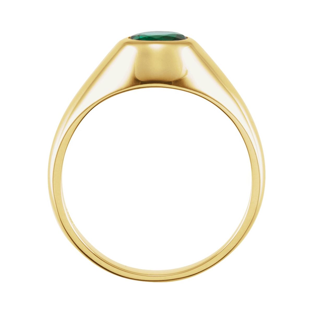 6.5 mm Round Lab-Grown Emerald Ring in 14k yellow gold