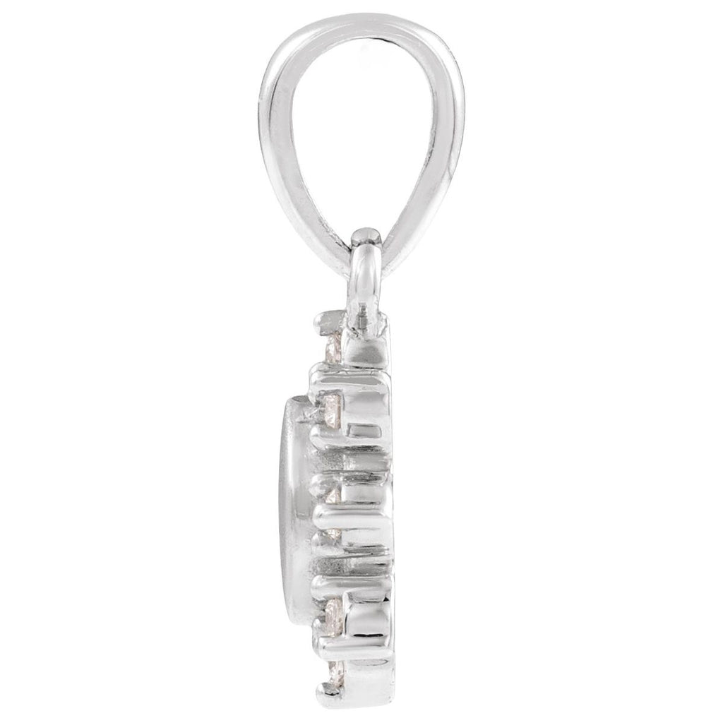 Engravable .06 CTW Lab-Grown Diamond Oval Pendant/Charm in 14k white gold